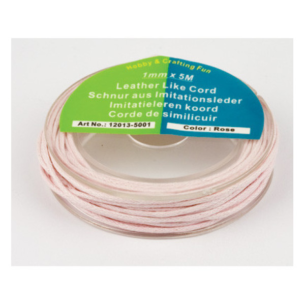 Bőrhatású szál, kerek, 1 mm keresztmetszetű, 5 m hosszú - Fekete