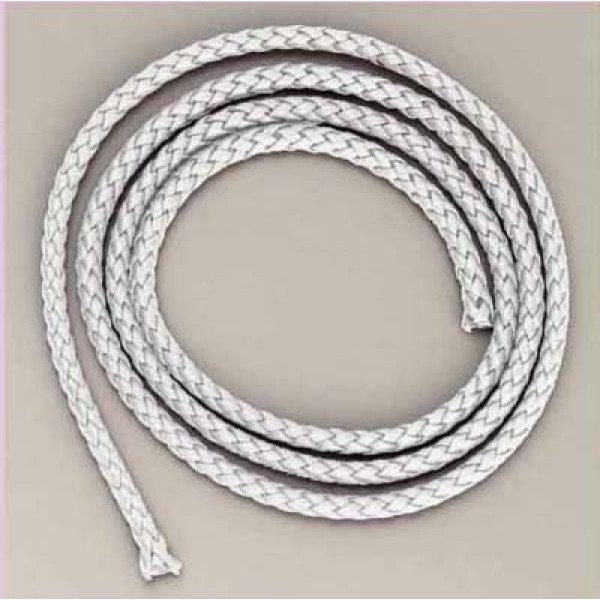 Bőrhatású szőtt zsinór, kerek, 5mm keresztmetszetű, 1m hosszú - Fehér