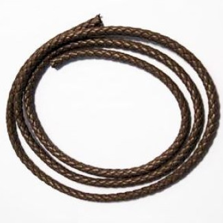 Bőrhatású szőtt zsinór, kerek, 5mm keresztmetszetű, 1m hosszú - Bőrszín