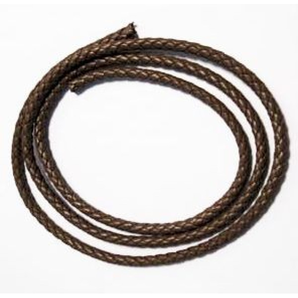 Bőrhatású szőtt zsinór, kerek, 5mm keresztmetszetű, 1m hosszú - Bőrszín