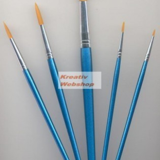 Ecsetkészlet - Gold Taklon kerek hegyes ecsetek - 5 db Ecsetkészlet - Gold Taklon kerek hegyes ecsetek - 5 db