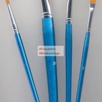 Ecsetkészlet - Gold Taklon ecsetek, vegyesen, 3db széles lapos ecset és 1db kerek hegyes ecset - 4 db-os készlet Ecsetkészlet - Gold Taklon ecsetek, vegyesen, 3db széles lapos ecset és 1db kerek hegyes ecset - 4 db-os készlet