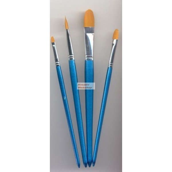 Ecsetkészlet - Gold Taklon macskanyelv alakú ecsetek - 4 db Ecsetkészlet - Gold Taklon macskanyelv alakú ecsetek - 4 db