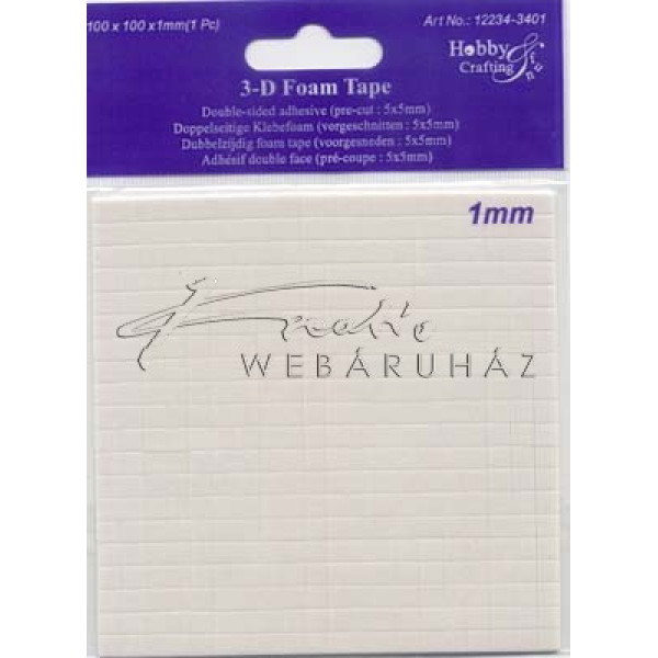 Ragasztókocka - 1mm vastag - 3D Ragasztókocka 5 x 5 mm