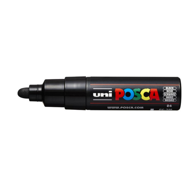 Dekormarker, 4,5-5,5 mm, UNI Posca PC-7M - Fekete - 24