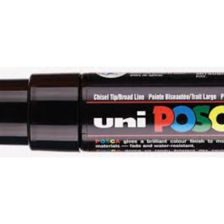Dekormarker, 8 mm, vágott, UNI Posca PC-8K - Fekete - 24