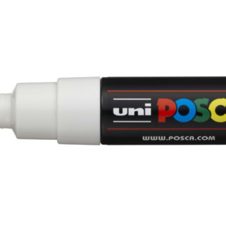Dekormarker, 8 mm, vágott, UNI Posca PC-8K - Fehér
