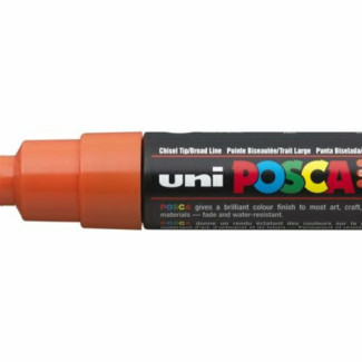 Dekormarker, 8 mm, vágott, UNI "Posca PC-8K", narancssárga
