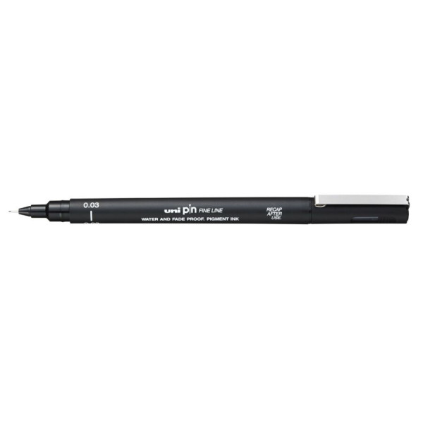 UNI PIN 6 darabos rajzmarker készlet (4 db Fekete rajzmarker: 0,3; 0,7; 1,2, és Ecset, Világosszürke ecset; Sötétszürke ecset)