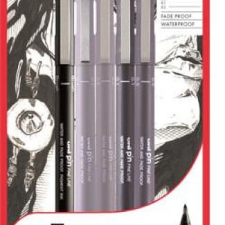 Rajzmarker készlet, UNI PIN "Elegant Tones", 5 különböző vonalvastagság, 3 szín - Kifutó termék