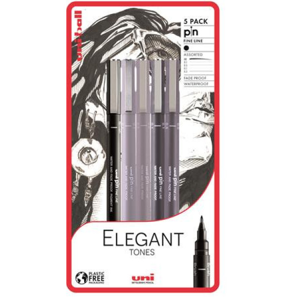 Rajzmarker készlet, UNI PIN "Elegant Tones", 5 különböző vonalvastagság, 3 szín - Kifutó termék Rajzmarker készlet, UNI PIN "Elegant Tones", 5 különböző vonalvastagság, 3 szín - Kifutó termék