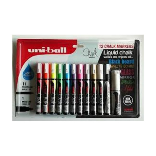 Krétamarker, 8mm, vágott, UNI Folyékony kréta PWE-8K - Fekete