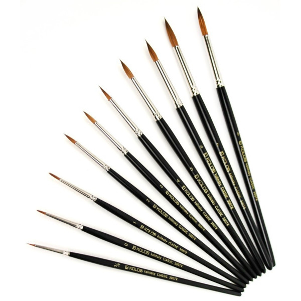 Művészecset - KOLOS Kolinsky nyest ecset, rövidnyelű, kerek - 8-as méret Művészecset - KOLOS Kolinsky nyest ecset, rövidnyelű, kerek - 8-as méret