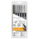 Tombow ABT Dual Brush Pen - Kéthegyű marker filctoll 6 db - szürke árnylatok Tombow ABT Dual Brush Pen - Kéthegyű marker filctoll 6 db - szürke árnylatok