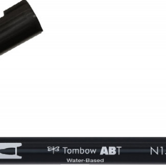 Tombow ABT Dual Brush Pen - Kéthegyű fekete filctoll (N15)