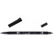 Tombow ABT Dual Brush Pen - Kéthegyű fekete filctoll (N15)