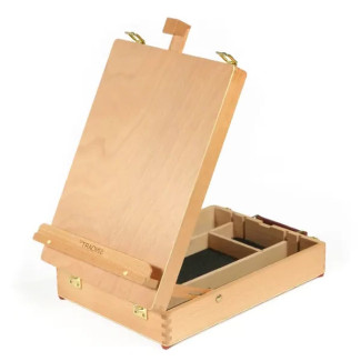S-ART Festődoboz, asztali festőállvány - Solid Beech Wood Tabletop Easel Art Easel with Storage