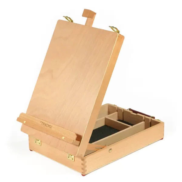 S-ART Festődoboz, asztali festőállvány - Solid Beech Wood Tabletop Easel Art Easel with Storage