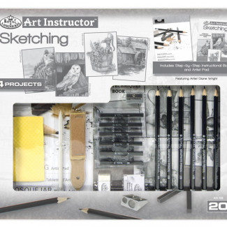 Nagy művészeti oktató készlet - Grafikai szett - 4 különböző kép megrajzolása