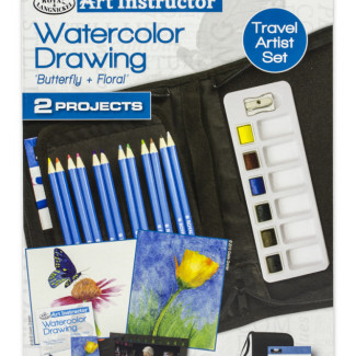 Utazó készlet- oktató videóval - Rajzolás akvarellceruzával- 26 részes szett