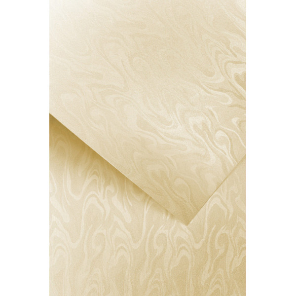Domborított karton - Hullámvonal mintás karton, 220gr, A4, 1 lap - Krém színű