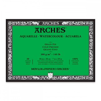 ARCHES savmentes akvarelltömb 100 % pamutból, 300 gr, hidegen préselt - 20 lap, 31 x 41 cm