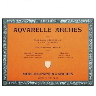 ARCHES savmentes akvarelltömb 100 % pamutból, 300 gr, hidegen préselt, durva felületű - 20 lap, 23 x 31 cm ARCHES savmentes akvarelltömb 100 % pamutból, 300 gr, hidegen préselt, durva felületű - 20 lap, 23 x 31 cm
