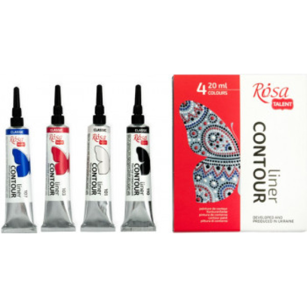 Universal outliner set 4x20ml ? classic colours Universal outliner set 4x20ml ? classic colours