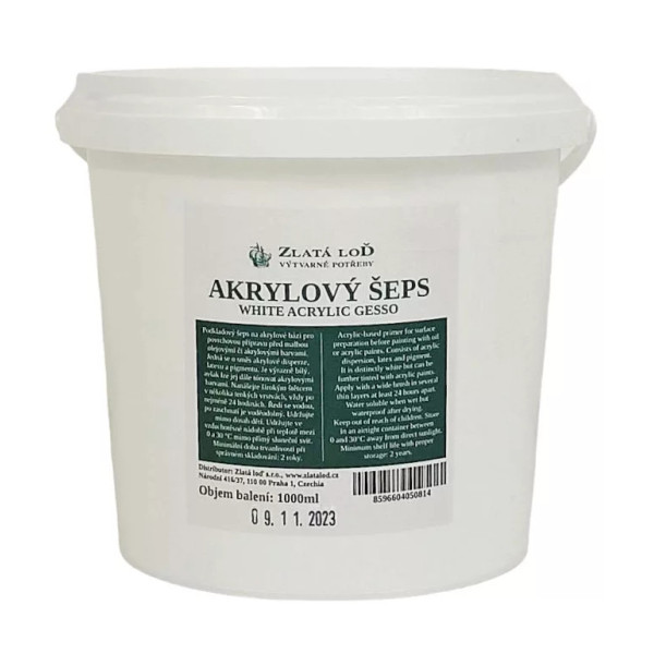 Gesso 1000 ml - Acrylic Gesso Studio - Fehér 1000 ml (1200g)