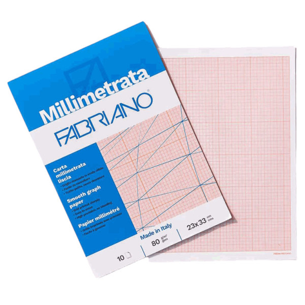 Milliméter papír Fabriano 80g A4 formátum 10 lap Milliméter papír Fabriano 80g A4 formátum 10 lap