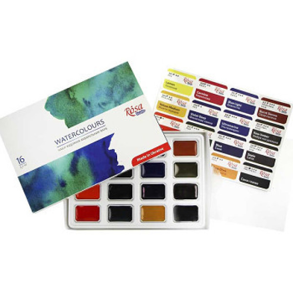 Rosa tanulói akvarellfesték készlet 16 db