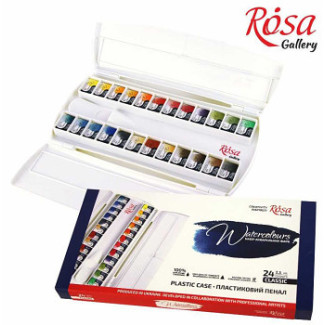 Akvarell festék készlet Rosa 24 db - műanyag paletta