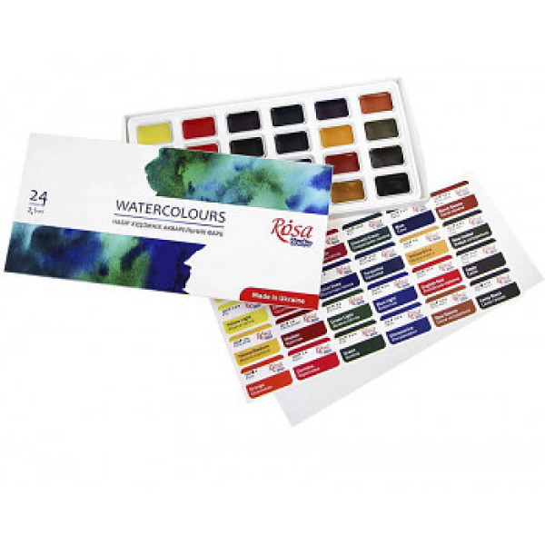 Rosa tanulói akvarellfesték készlet 24 db