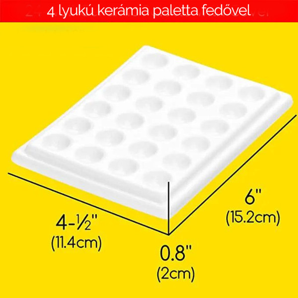 Színkeverő paletta - MEEDEN 24-lyukú kerámia paletta fedéllel