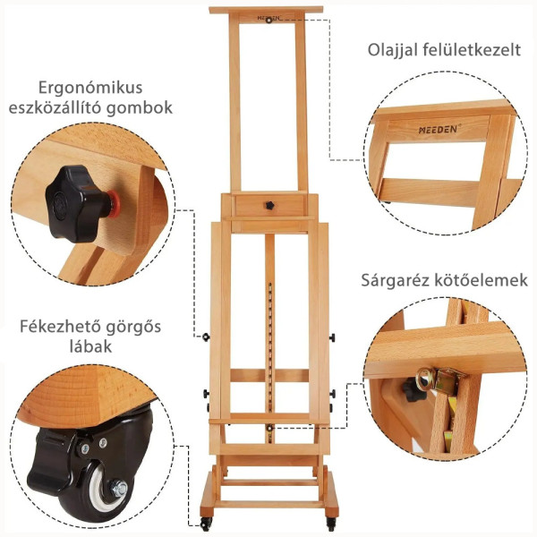 Festőállvány, műtermi - MEEDEN Deluxe Multi-Function Heavy Duty H-Frame Studio Easel Festőállvány, műtermi - MEEDEN Deluxe Multi-Function Heavy Duty H-Frame Studio Easel