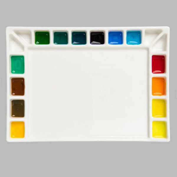 Színkeverő paletta - Meeden 18-Well Porcelain Artist Paint Palette Színkeverő paletta - Meeden 18-Well Porcelain Artist Paint Palette