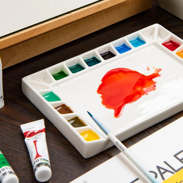 Színkeverő paletta - Meeden 18-Well Porcelain Artist Paint Palette Színkeverő paletta - Meeden 18-Well Porcelain Artist Paint Palette