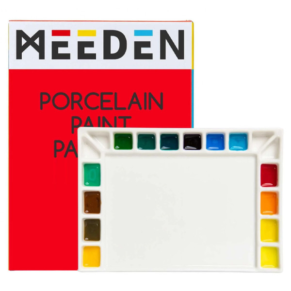 Színkeverő paletta - Meeden 18-Well Porcelain Artist Paint Palette Színkeverő paletta - Meeden 18-Well Porcelain Artist Paint Palette