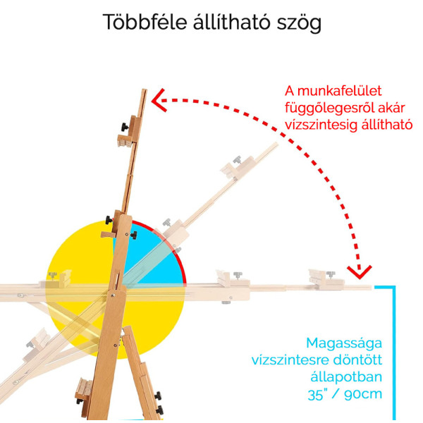 Festőállvány, műtermi, összecsukható, gurítható - MEEDEN Versatile H-Frame Studio Easel Natural Festőállvány, műtermi, összecsukható, gurítható - MEEDEN Versatile H-Frame Studio Easel Natural