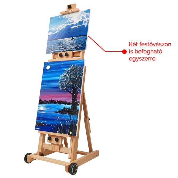 Festőállvány, műtermi, összecsukható, gurítható - MEEDEN Versatile H-Frame Studio Easel Natural Festőállvány, műtermi, összecsukható, gurítható - MEEDEN Versatile H-Frame Studio Easel Natural