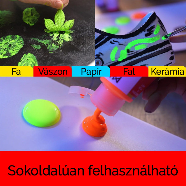 Akrilfesték készlet - MEEDEN Fluid Acrylic Paint Set, 6 Fluorescent Colors (2 oz, 60 ml) Akrilfesték készlet - MEEDEN Fluid Acrylic Paint Set, 6 Fluorescent Colors (2 oz, 60 ml)