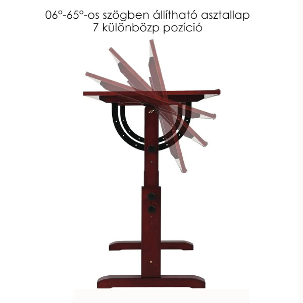 Rajz- és Festőasztal - MEEDEN Vintage Wood Drafting Table, Walnut Color