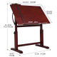 Rajz- és Festőasztal - MEEDEN Vintage Wood Drafting Table, Walnut Color