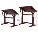 Rajz- és Festőasztal - MEEDEN Vintage Wood Drafting Table, Walnut Color