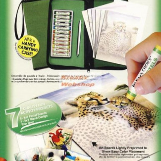 Olajpasztell ajándékkészlet gyerekeknek, nagy színes cipzáras tolltartóban