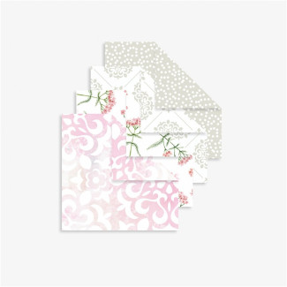 Origami papír - 4 féle Rózsaszín minta - 10x10cm