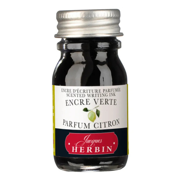 Illatosított tinta 10 ml - Jacques Herbin Perfumed Ink - Zöld színű és citrom illatú tinta