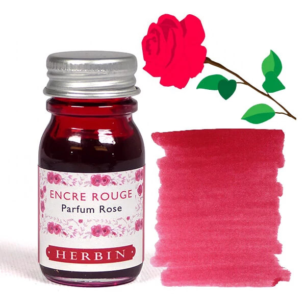 Illatosított tinta 10 ml - Jacques Herbin Perfumed Ink - Piros színű és rózsa illatú tinta Illatosított tinta 10 ml - Jacques Herbin Perfumed Ink - Piros színű és rózsa illatú tinta