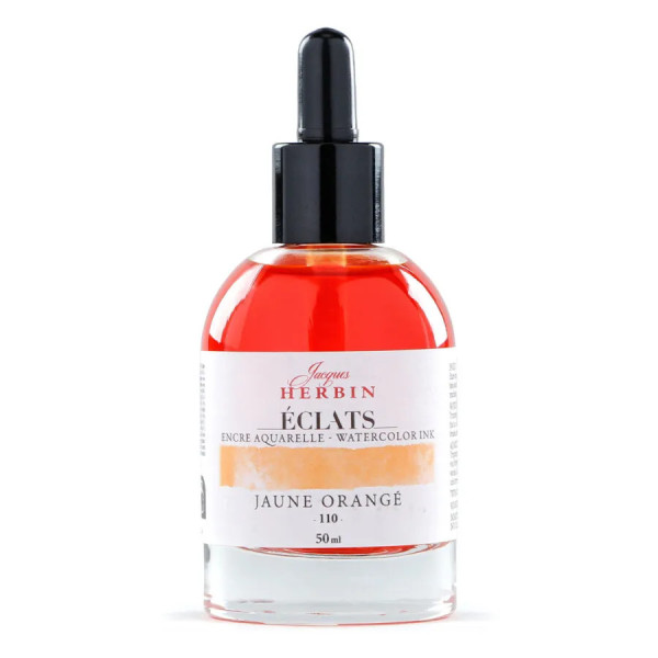 Akvarell művésztinta, 50 ml - Jacques Herbin Éclats Fine Art Ink - Narancs sárga