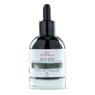 Akvarell művésztinta, 50 ml - Jacques Herbin Éclats Fine Art Ink -Kromoxid zöld